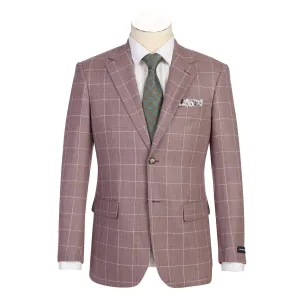 Alessandro Vitello by Renoir New Slim Fit Wool Rose Blazer 565-16 Durable Abrasion Resistant Low Profile Collar Design