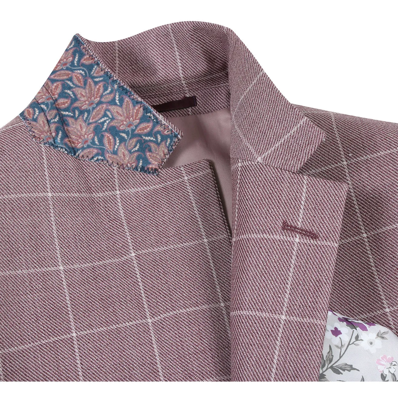Alessandro Vitello by Renoir New Slim Fit Wool Rose Blazer 565-16 Reflective accents Stretchable Panels