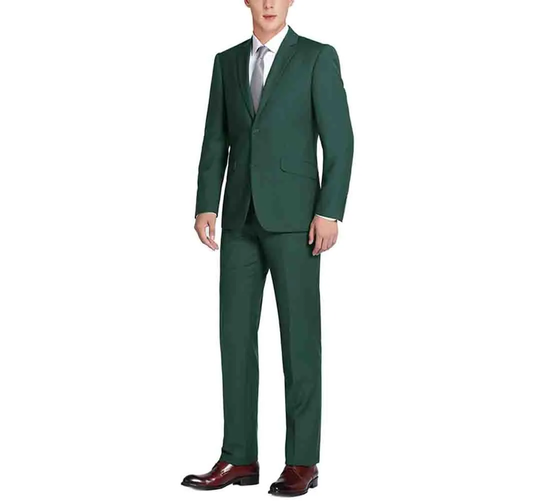 Three Layer Laminate Renoir Slim Fit 2 Button Suit in Green
