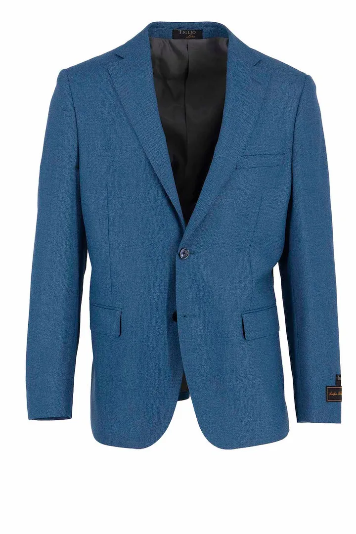 Tiglio Luxe Teal Dolcetto Modern Fit, Pure Wool Jacket TL3378 CompactFoldable No Wrinkle