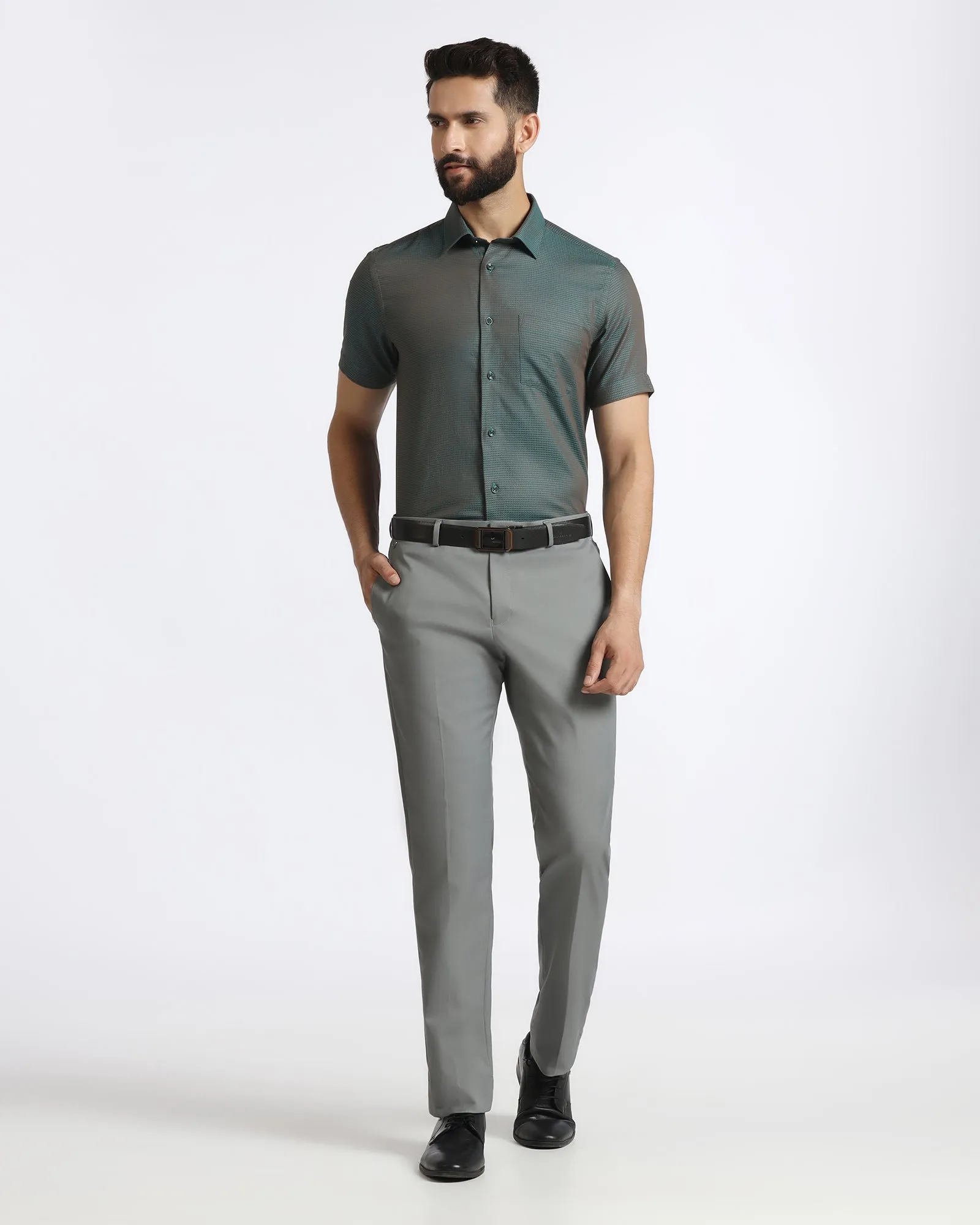 Fitted Shape Odor Control Technology Beetle Textured Shirt - Recite