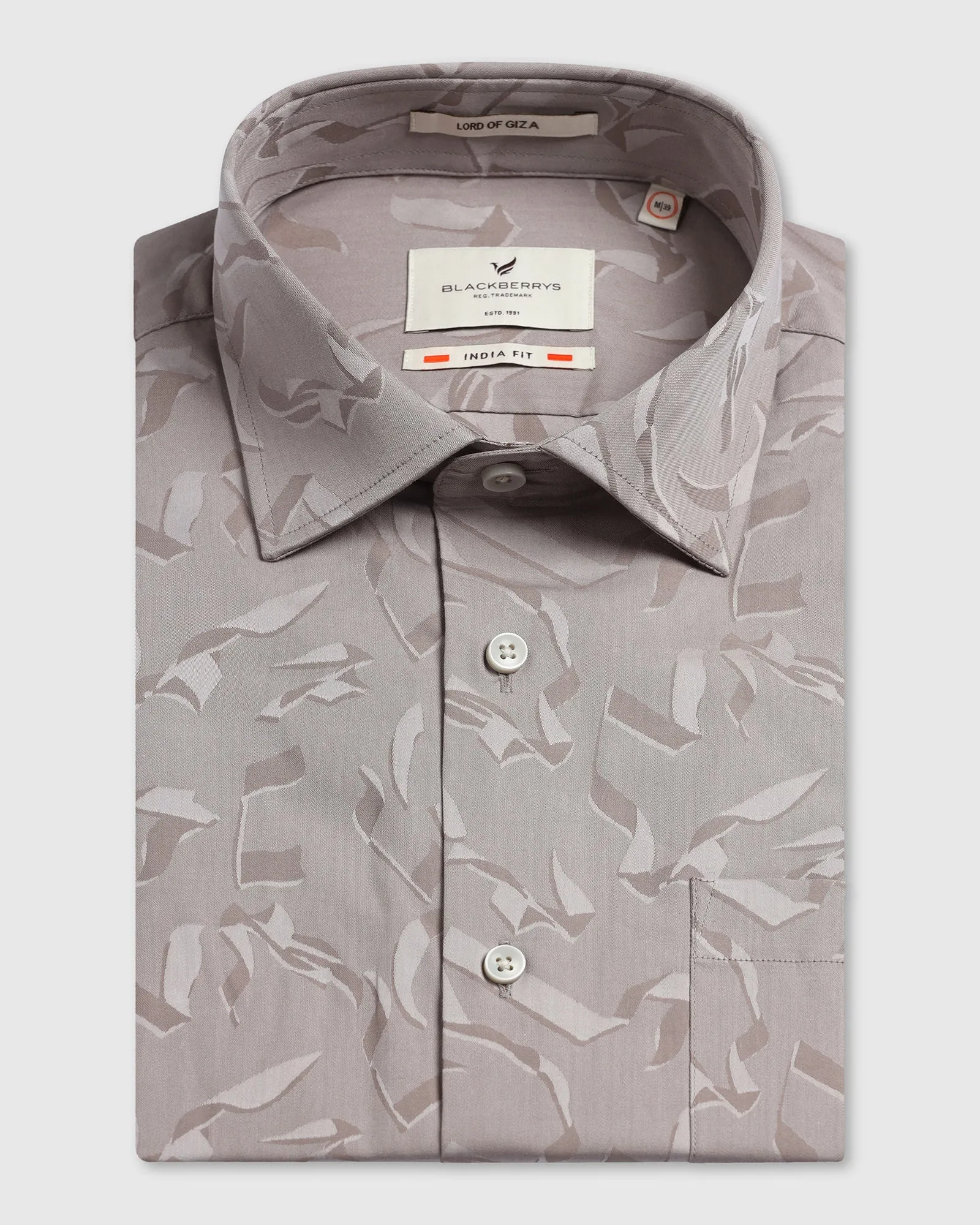 Formal Light Grey Jacquard Shirt - Riley Modern Style Classy Detail