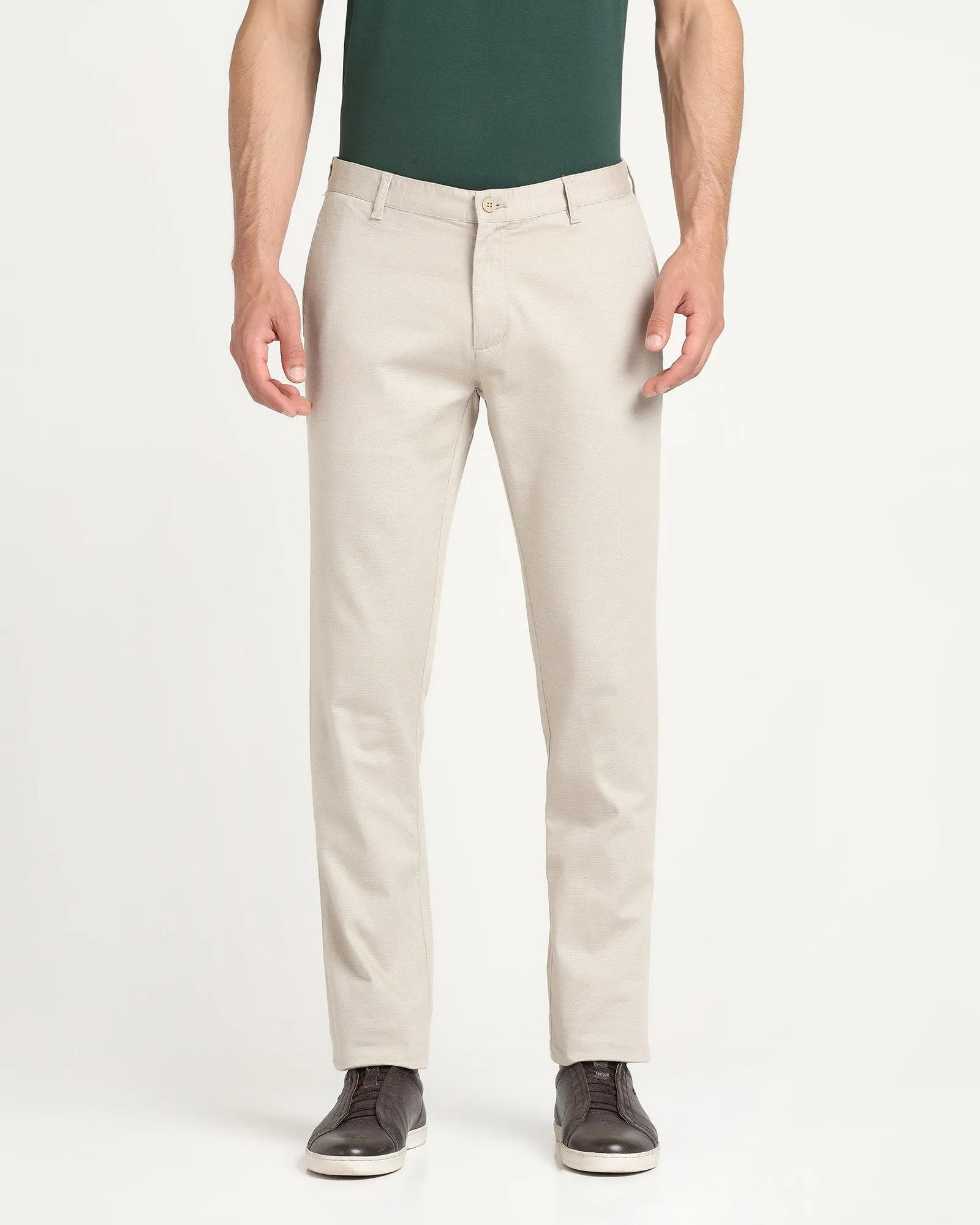 Sleek lines QuickReleaseClosures Slim Fit B-91 Casual Cream Printed Khakis - Reno