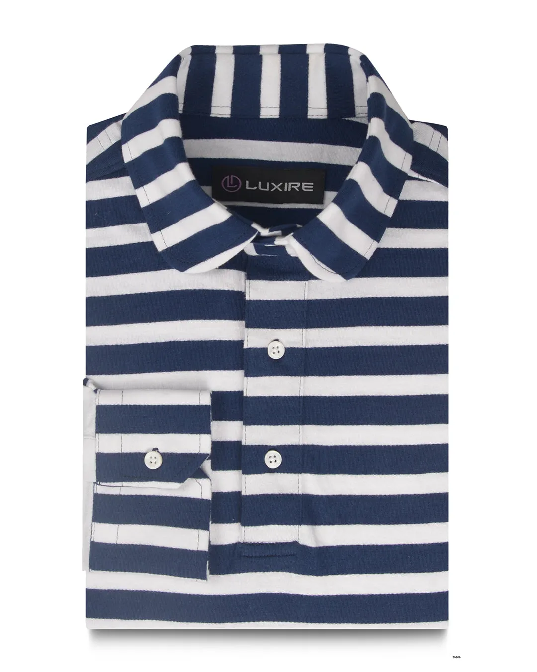 Cobalt Blue White Stripes T-shirt Weekend Layer