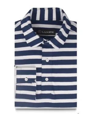 Cobalt Blue White Stripes T-shirt Weekend Layer