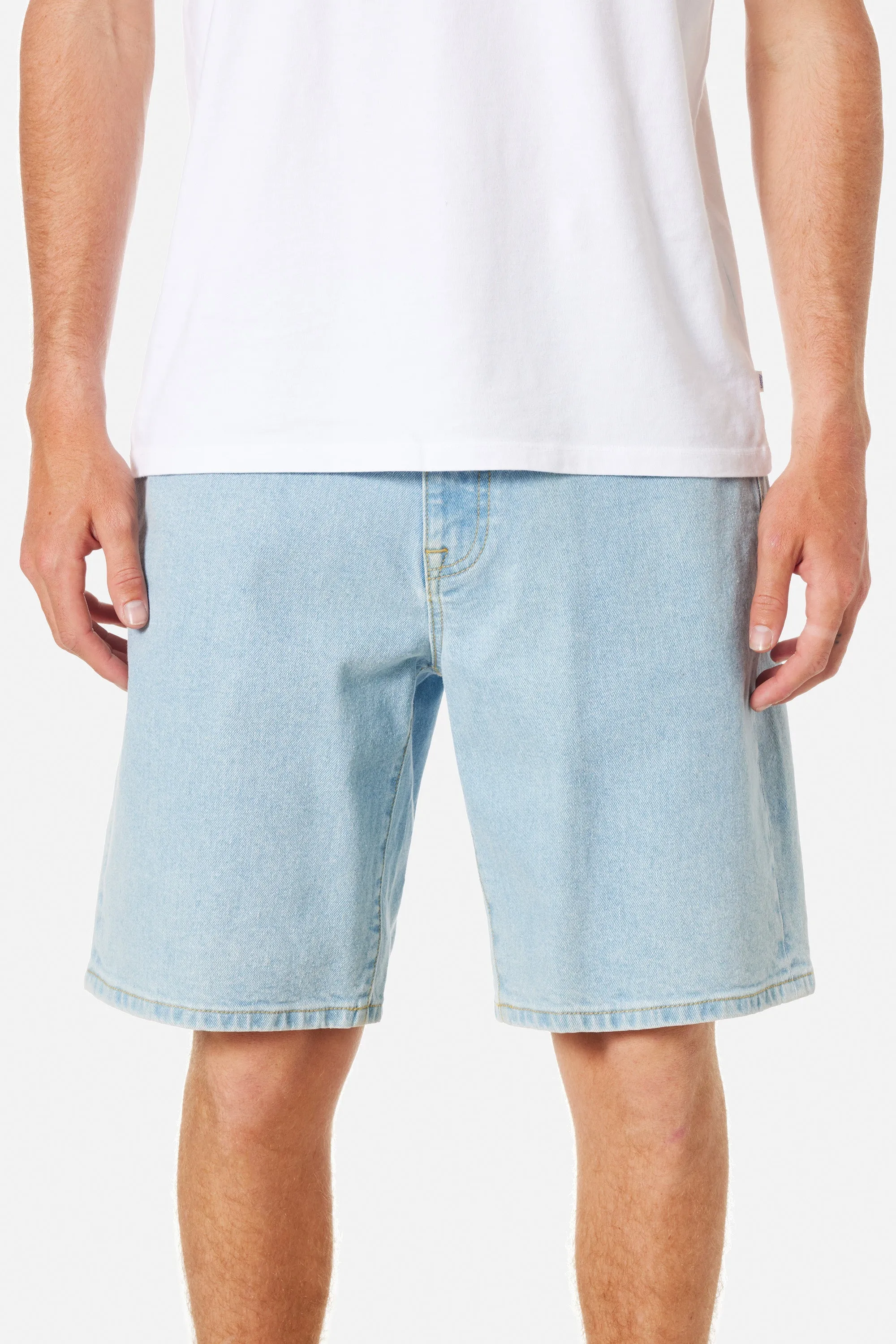 Quick Fit Design Impact Absorbing Padding George Denim Short - Light Indigo