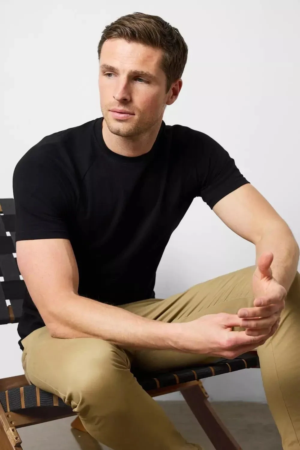 Athletic Fit T-Shirt in Black Heathered Texture