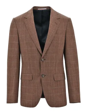 Ergonomic Fit Flat Lock Stitching Parker Buggy Brown Checked Sports Jacket