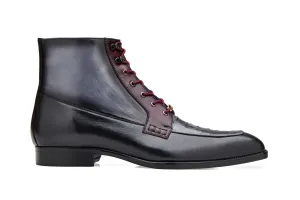 Belvedere - Greco, Genuine Ostrich Quill and Italian Leather Boot - Black/Gray/Burgundy - R79 (IN STORE) Padded Comfort Wellness Seekers