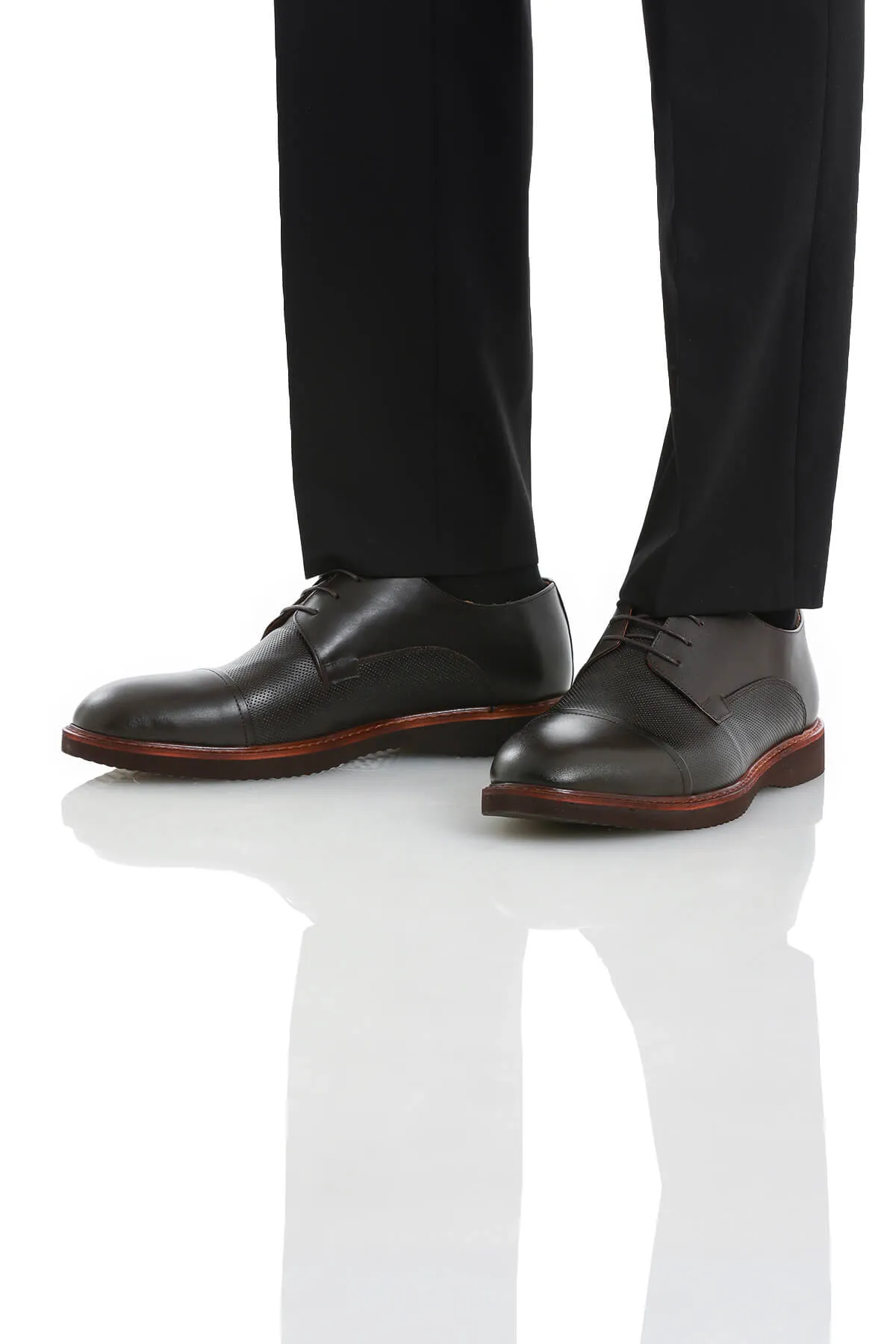 Neo Pop Lace Up 100% Leather Brown Casual Shoes