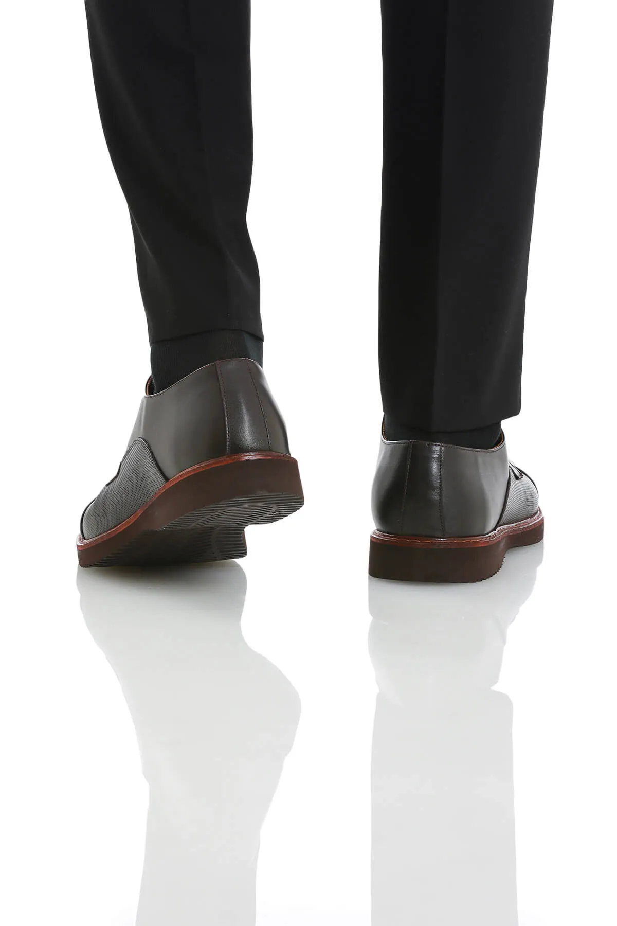 Lace Up 100% Leather Brown Casual Shoes Comfort Tongue