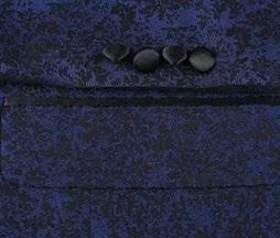 Alessandro Vitello by Renoir Dark Blue Slim Fit Tuxedo Blazer 290-6 Puffer Design Tear Resistant Fabric Blends