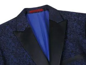 Easy Care Finish Foldable Storage Alessandro Vitello by Renoir Dark Blue Slim Fit Tuxedo Blazer 290-6