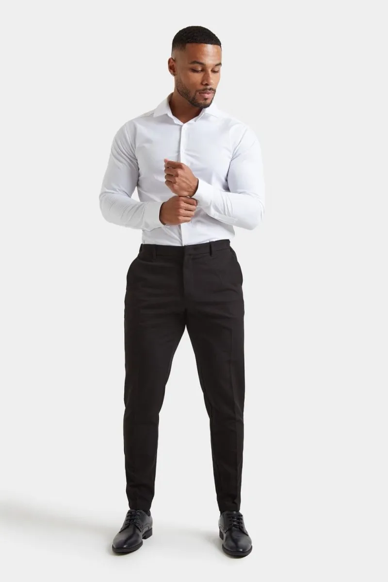 Athletic Fit Essential Pants in Black SeamlessConstruction