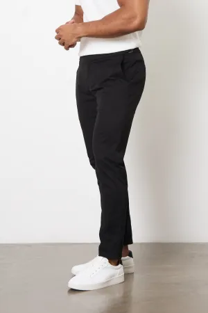 Smart Chino Side Adjuster Pants in Black Fashion Forward SecureClosures