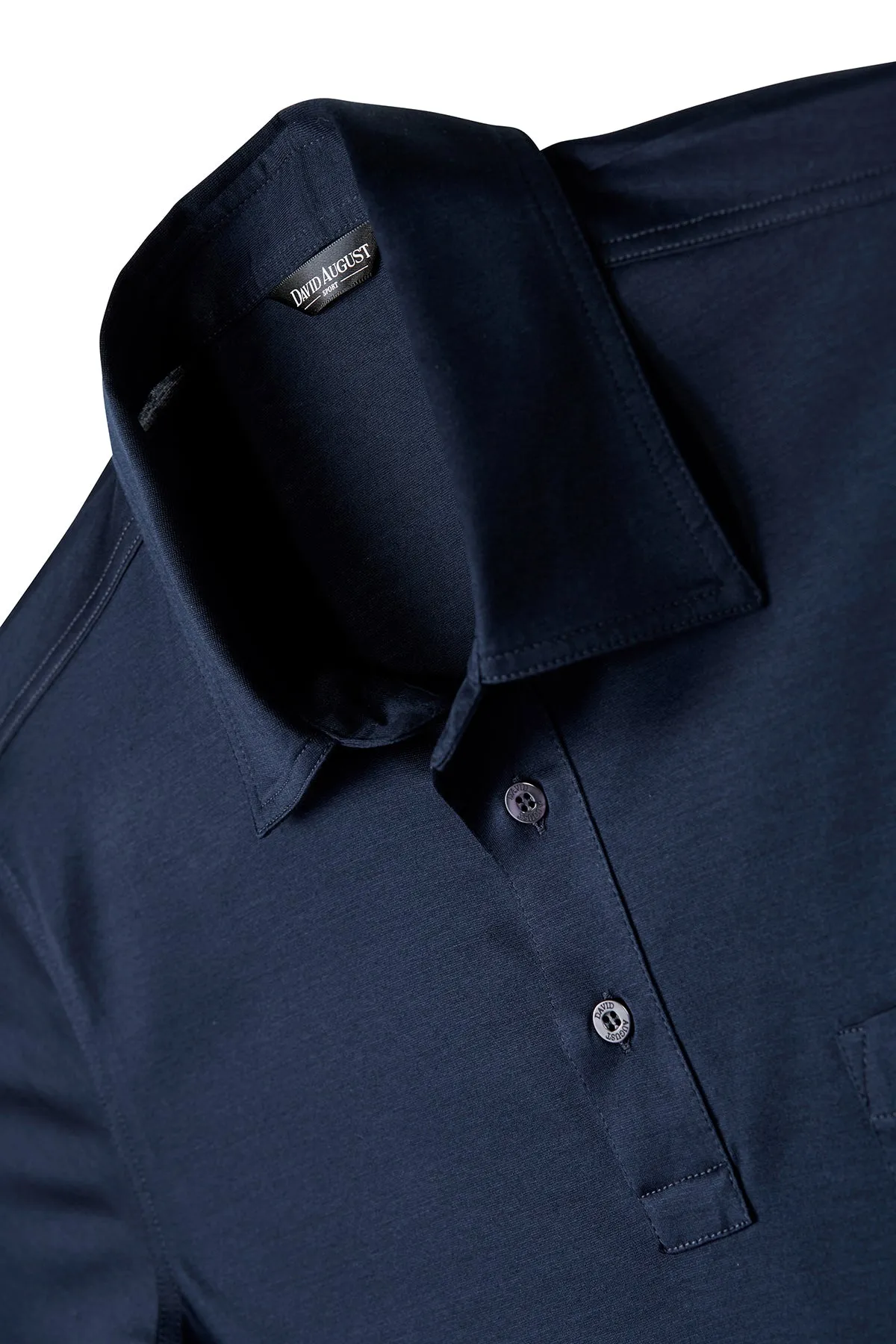 David August Mercerized Cotton Polo Navy Outdoor Fit
