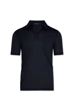Simple Comfort David August Mercerized Cotton Polo Navy