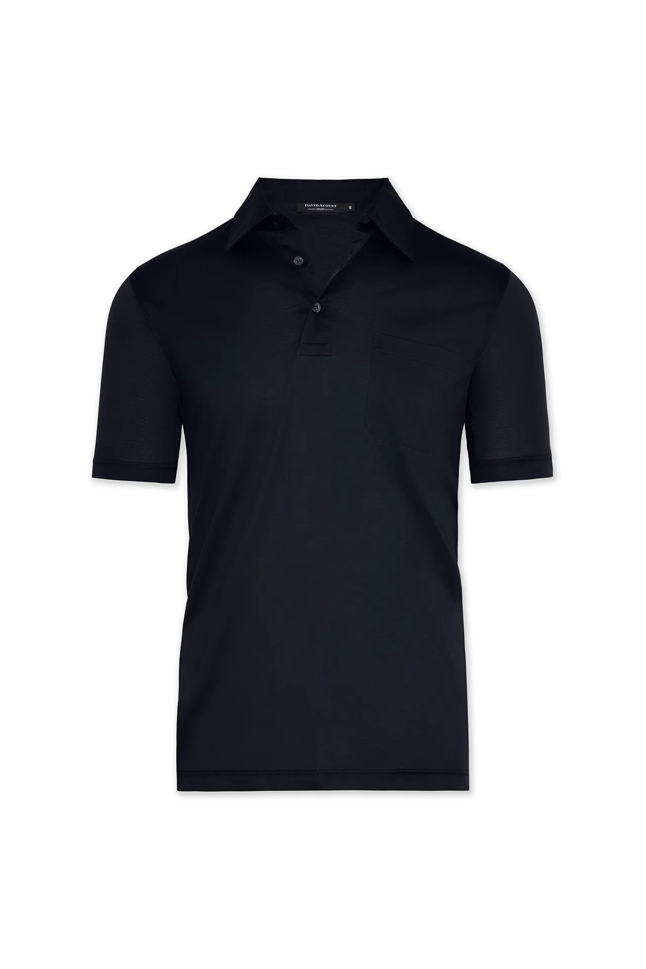 Simple Comfort David August Mercerized Cotton Polo Navy