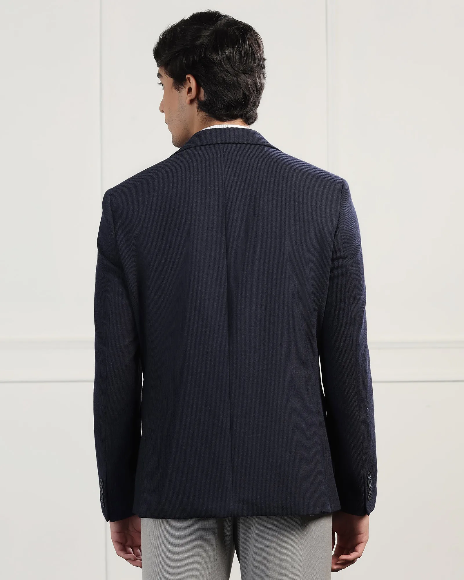 Formal Navy Stripe Blazer - Nios Winter Layering Piece