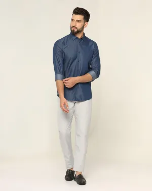 Performance Wear Tough Materials Slim Comfort B-95 Casual Grey Textured Khakis - Jeny