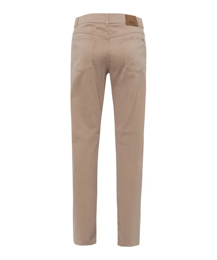 Brax Marathon 4-Seasons Pant in Beige- Cooper 5 Pocket Model LightweightWeave Anti Pilling Surface