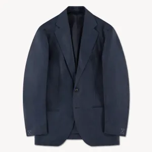 Navy Irish Linen Single Breasted Waverly Suit Minimal Look