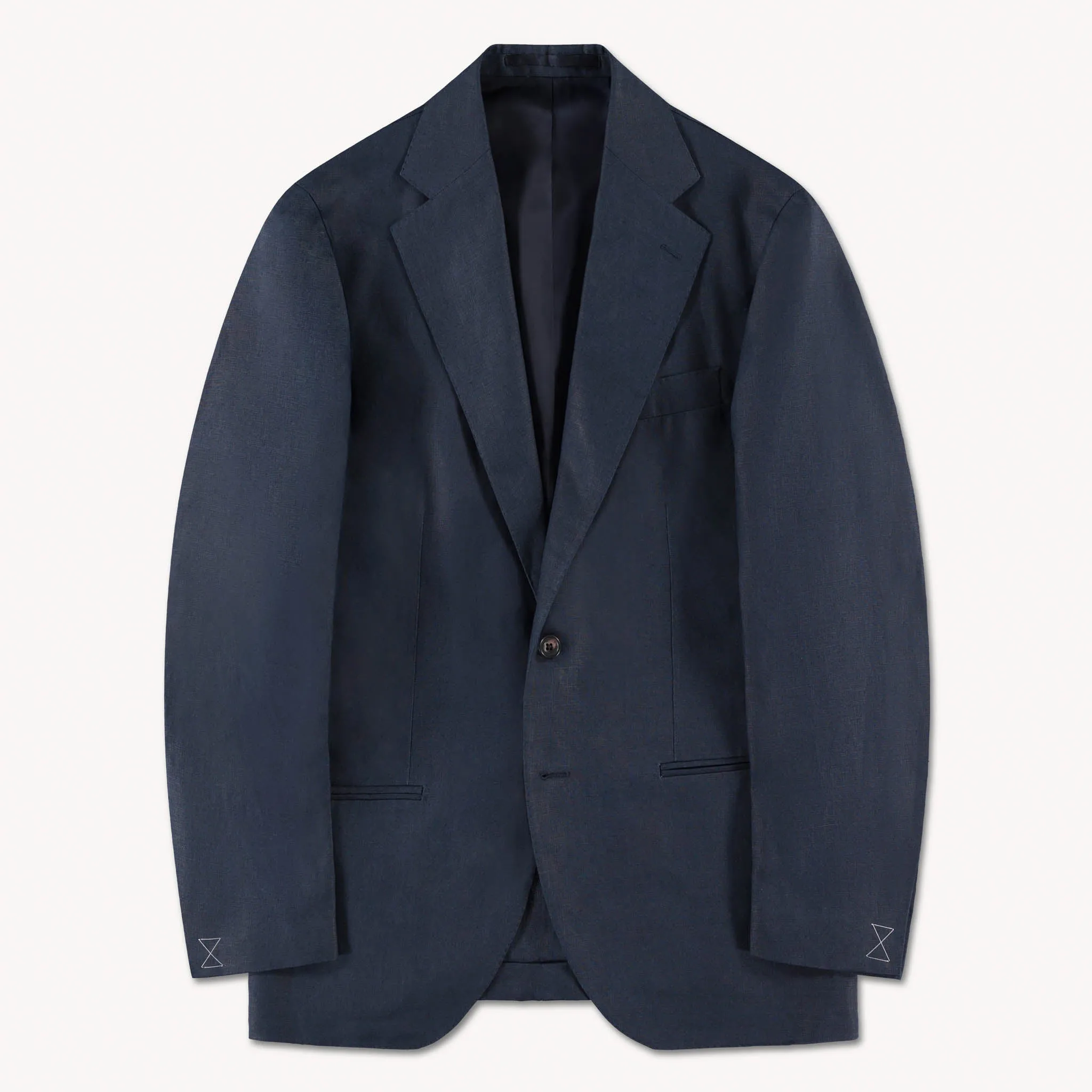Navy Irish Linen Single Breasted Waverly Suit Minimal Look