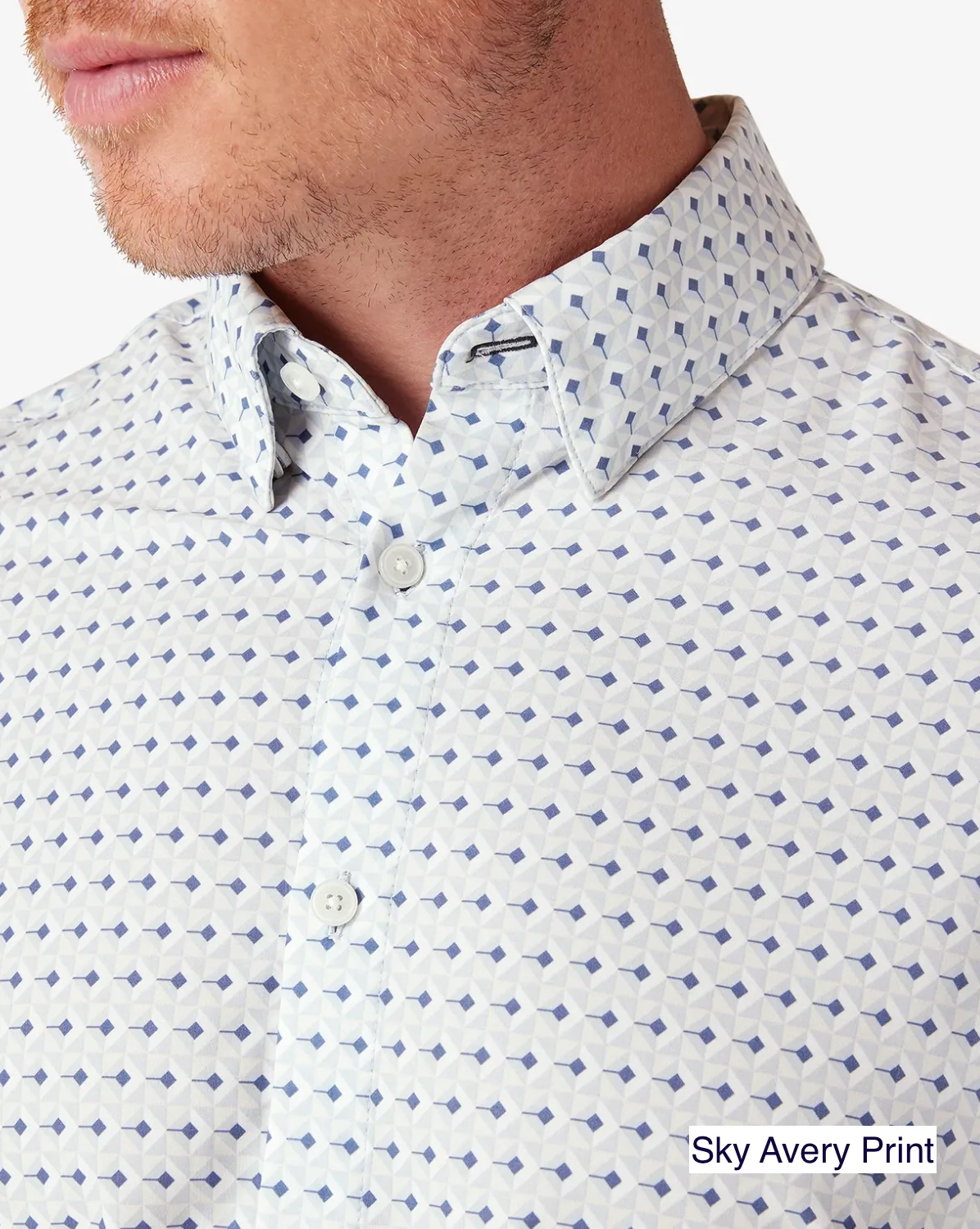 Effortless Comfort Asymmetrical Cut Monaco Long Sleeve Button-Up