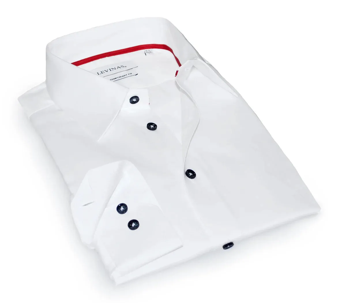 Fashion staples Performance Fabric White Business Casual Button-Up Shirt