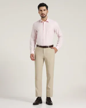 Slim Comfort B-95 Formal Beige Textured Trouser - Lotus OdorResistantFinish