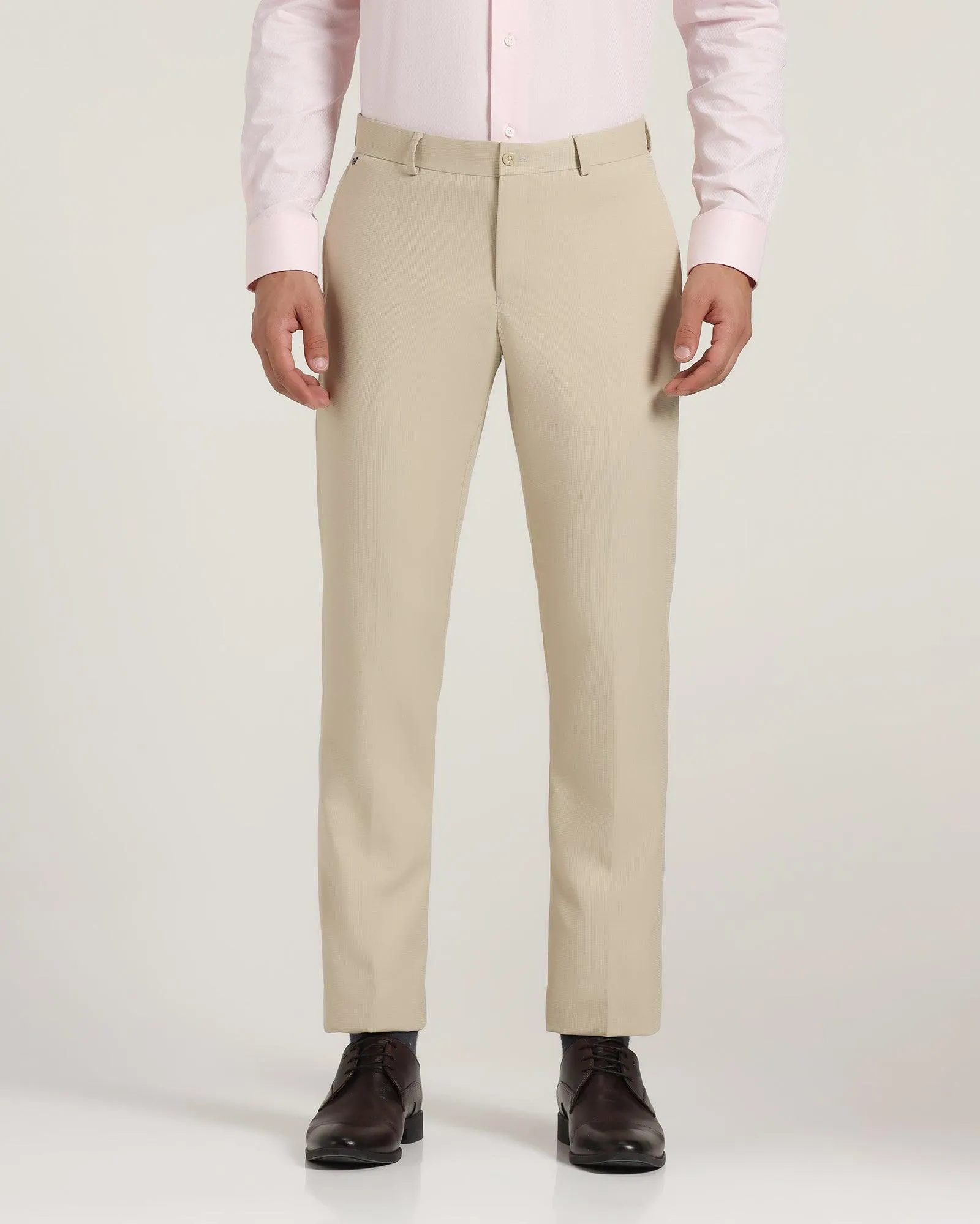 Slim Comfort B-95 Formal Beige Textured Trouser - Lotus Stylish Layers