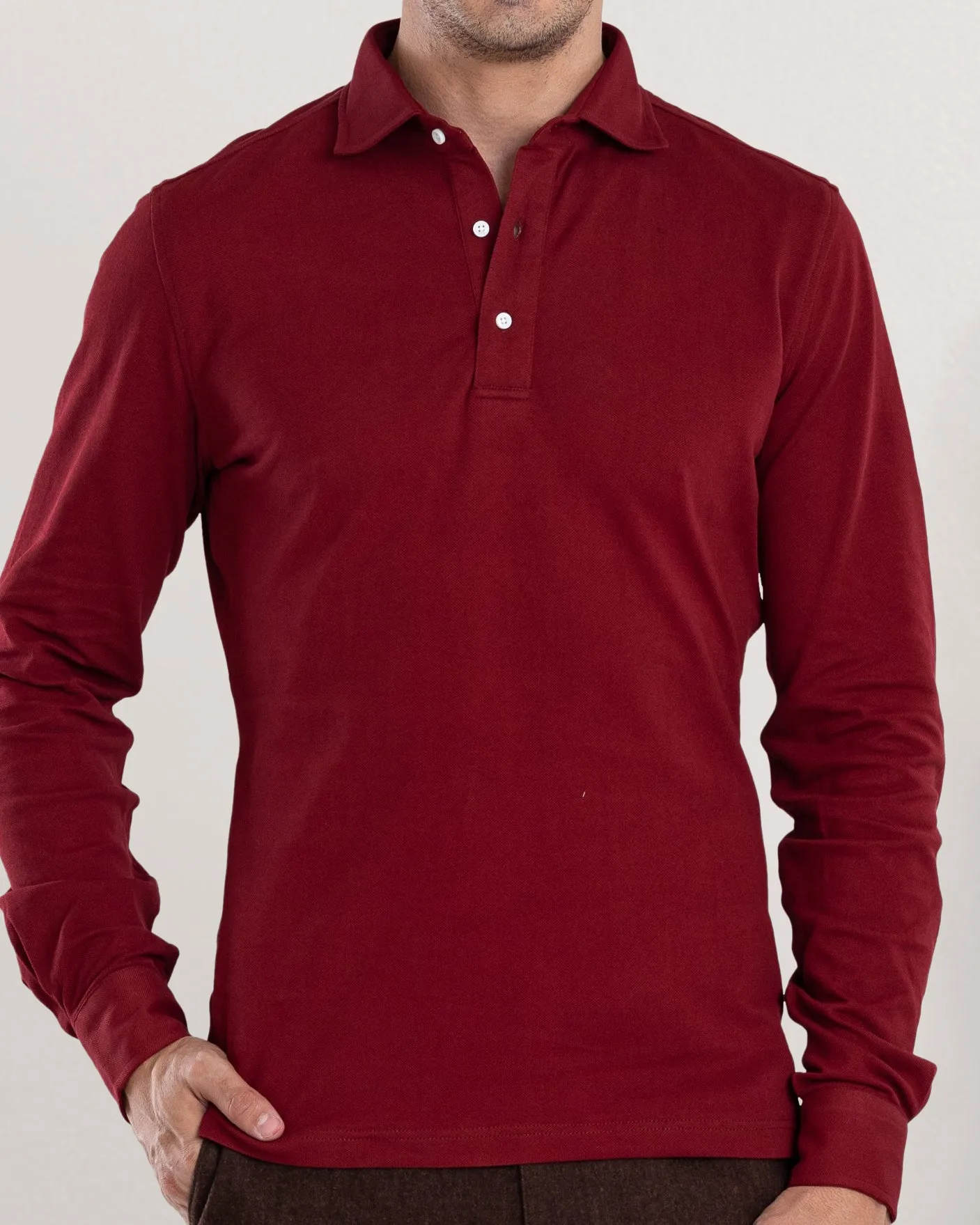 Weekend Vibes Layering Staple Maroon Polo T-Shirt