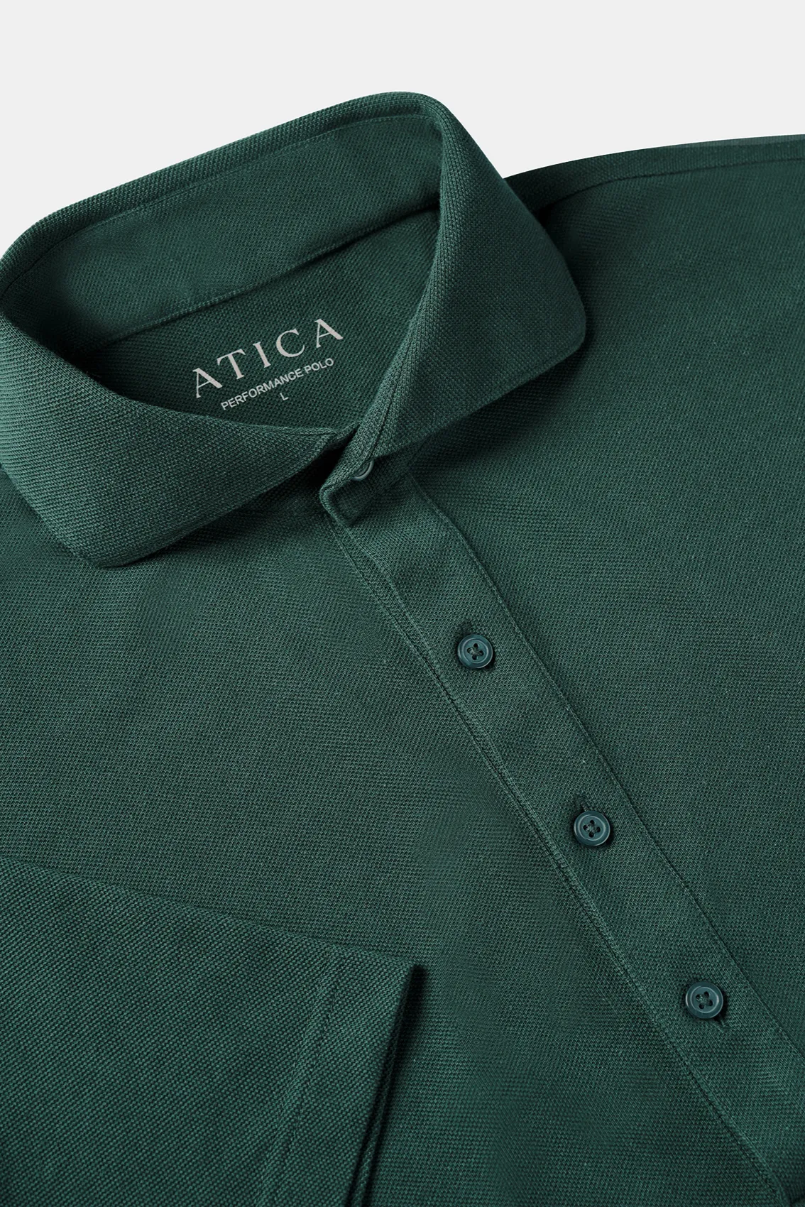 Street Style Moisture wicking Dress Collar Performance Polo - Dark Green
