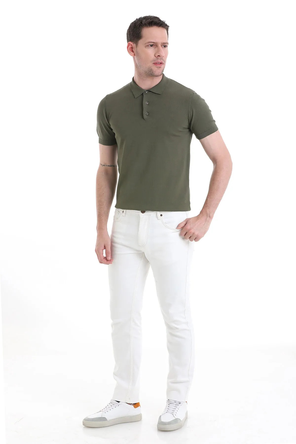 Comfort Fit Rayon Khaki Polo T-Shirt Light Wear
