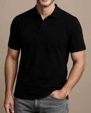 EZS Aria Black Polo Breathable Material