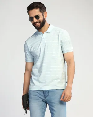 Polo Sky Blue Stripe T-Shirt - Sail Functional Layer Relaxed Outfit