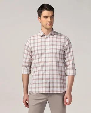 Casual Beige Check Shirt - Autumn Subtle design