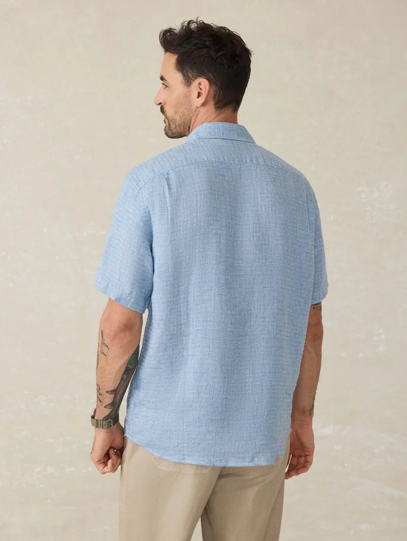 Palma Linen Shirt - Blue Basketweave Retro cool CrossBackStructure