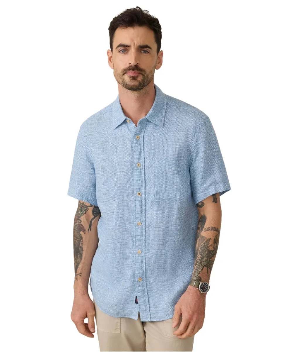 Palma Linen Shirt - Blue Basketweave EcoFriendlyMaterial