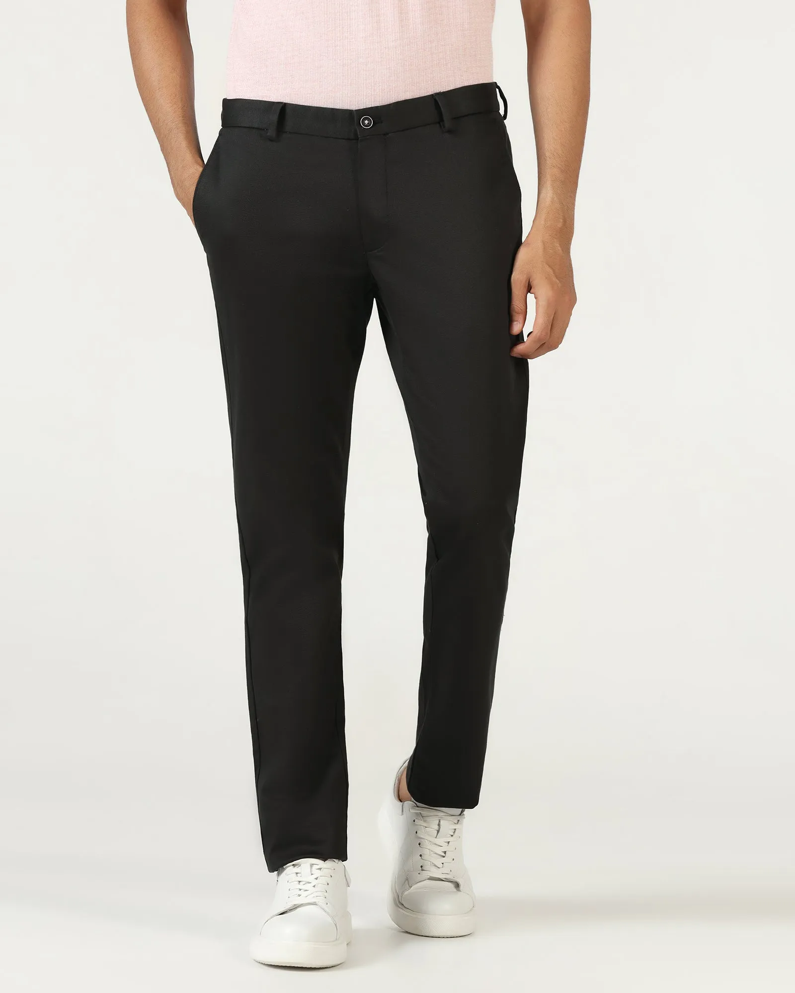 Charcoal Textured Khakis - Brook Stretch waistband Low Bulk Material