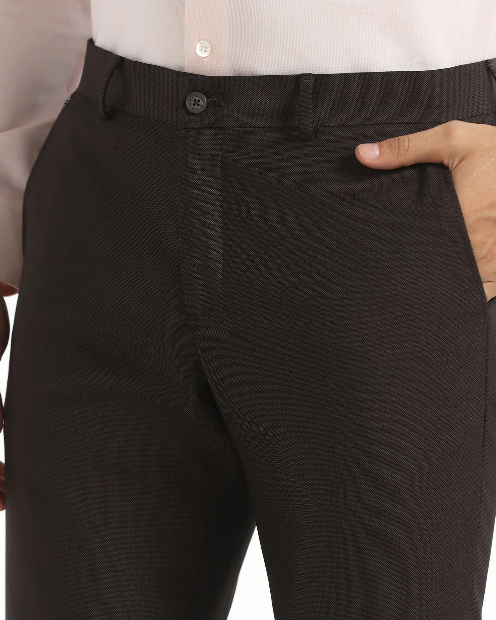 Slim Comfort B-95 Formal Brown Textured Trouser - Campbell Universal Fit System