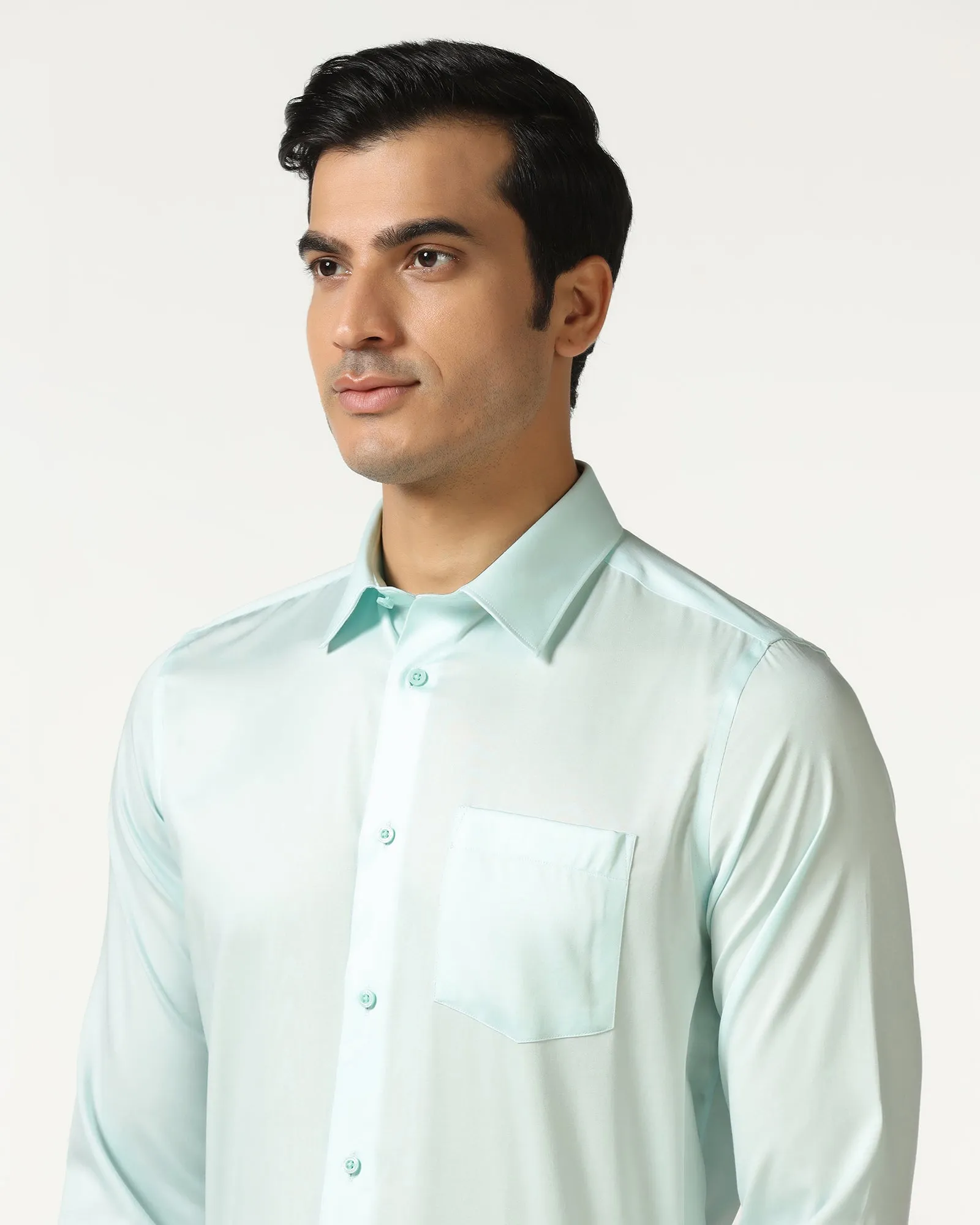 color block Winter Essentials Aqua Non Iron Solid Shirt - Sailor