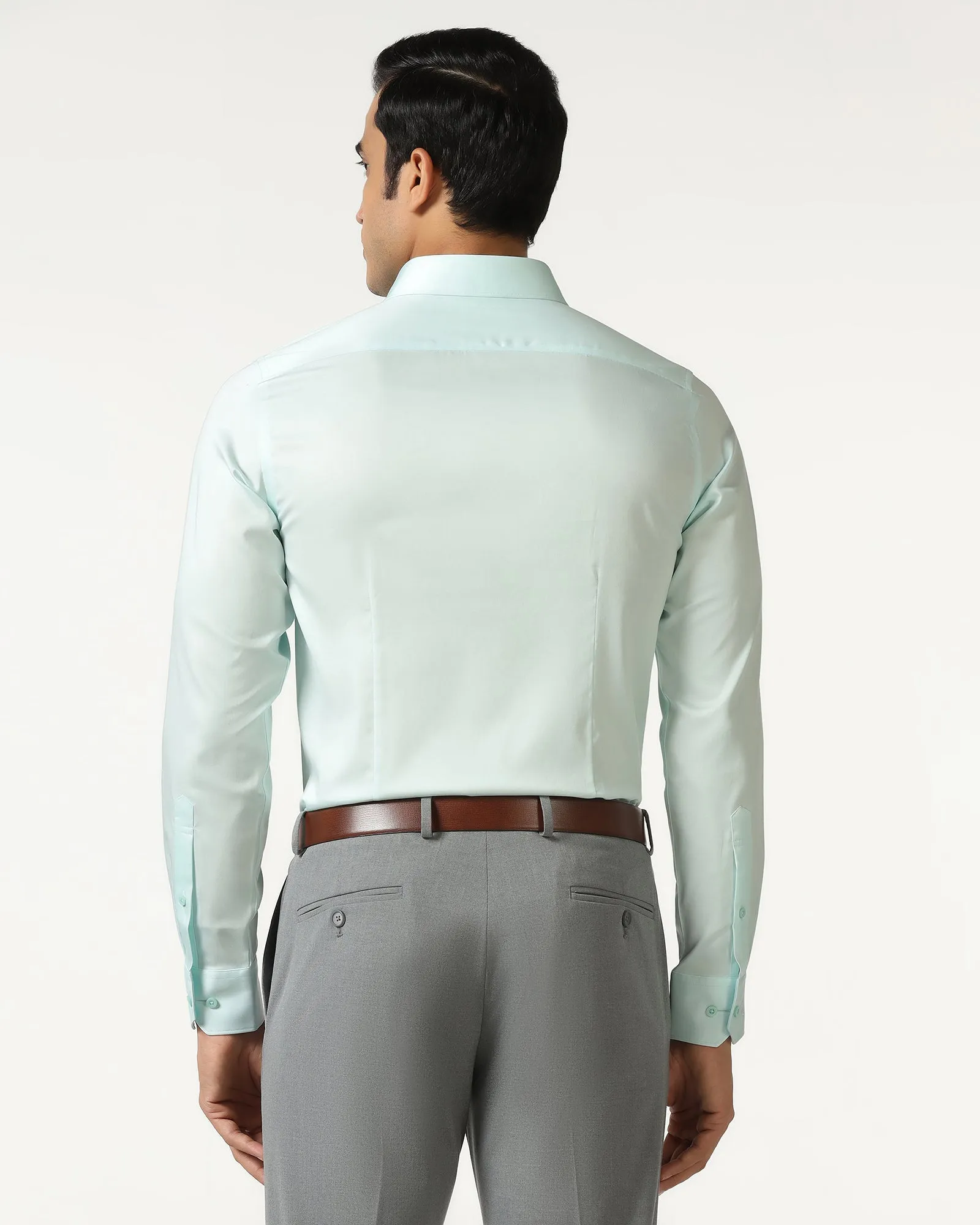 Aqua Non Iron Solid Shirt - Sailor garden party Resort Wear