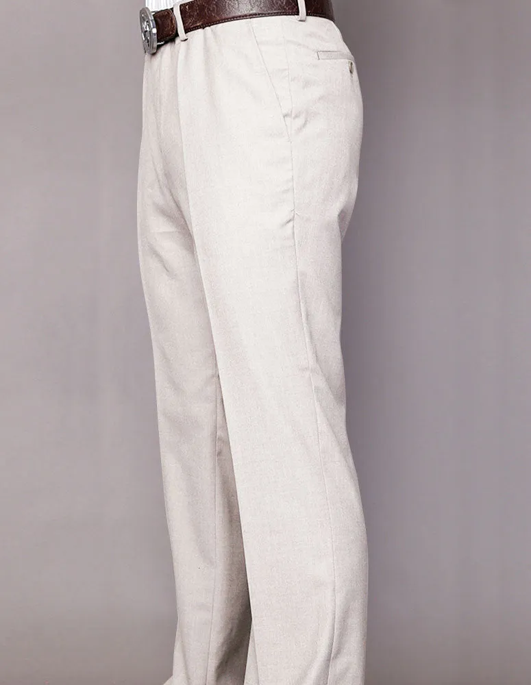 OFF WHITE MODERN FIT FLAT FRONT DRESS PANTS soft fit