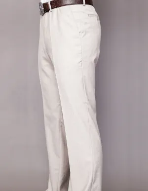 OFF WHITE MODERN FIT FLAT FRONT DRESS PANTS Breathable Waistband