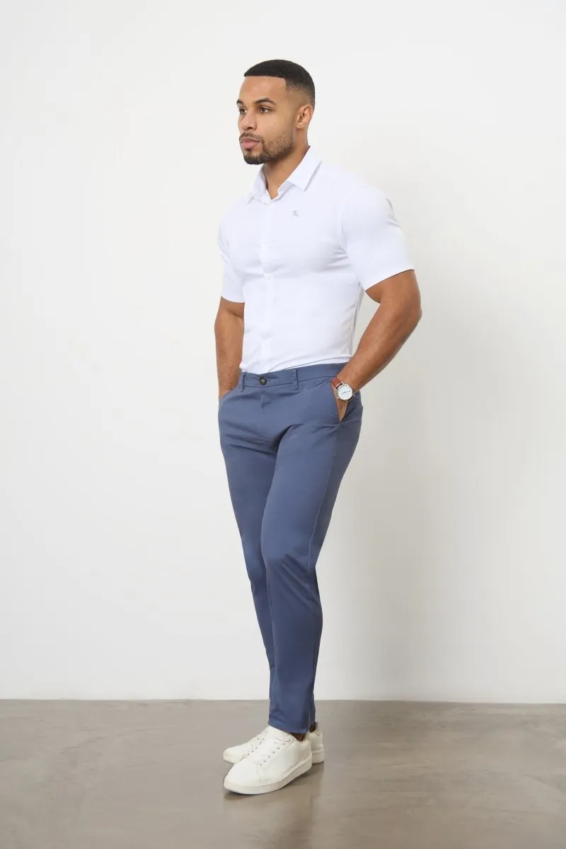 Athletic Fit Cotton Stretch Chino Pants in Airforce Layering Essential