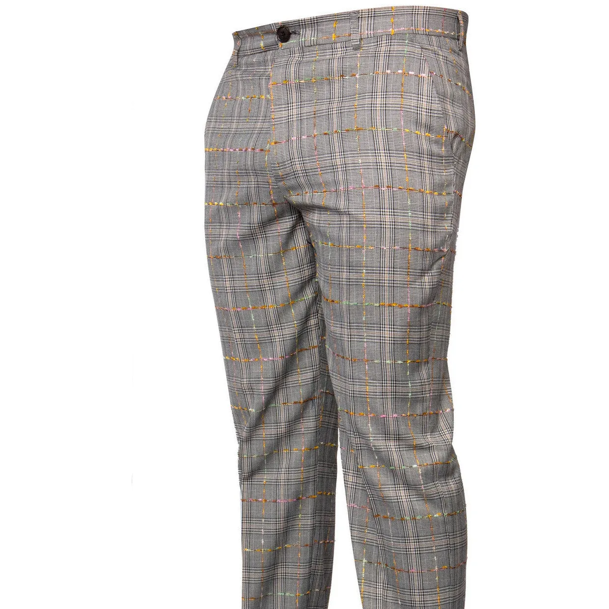 Prestige Tan Black Gold Plaid Pants Breath Friendly