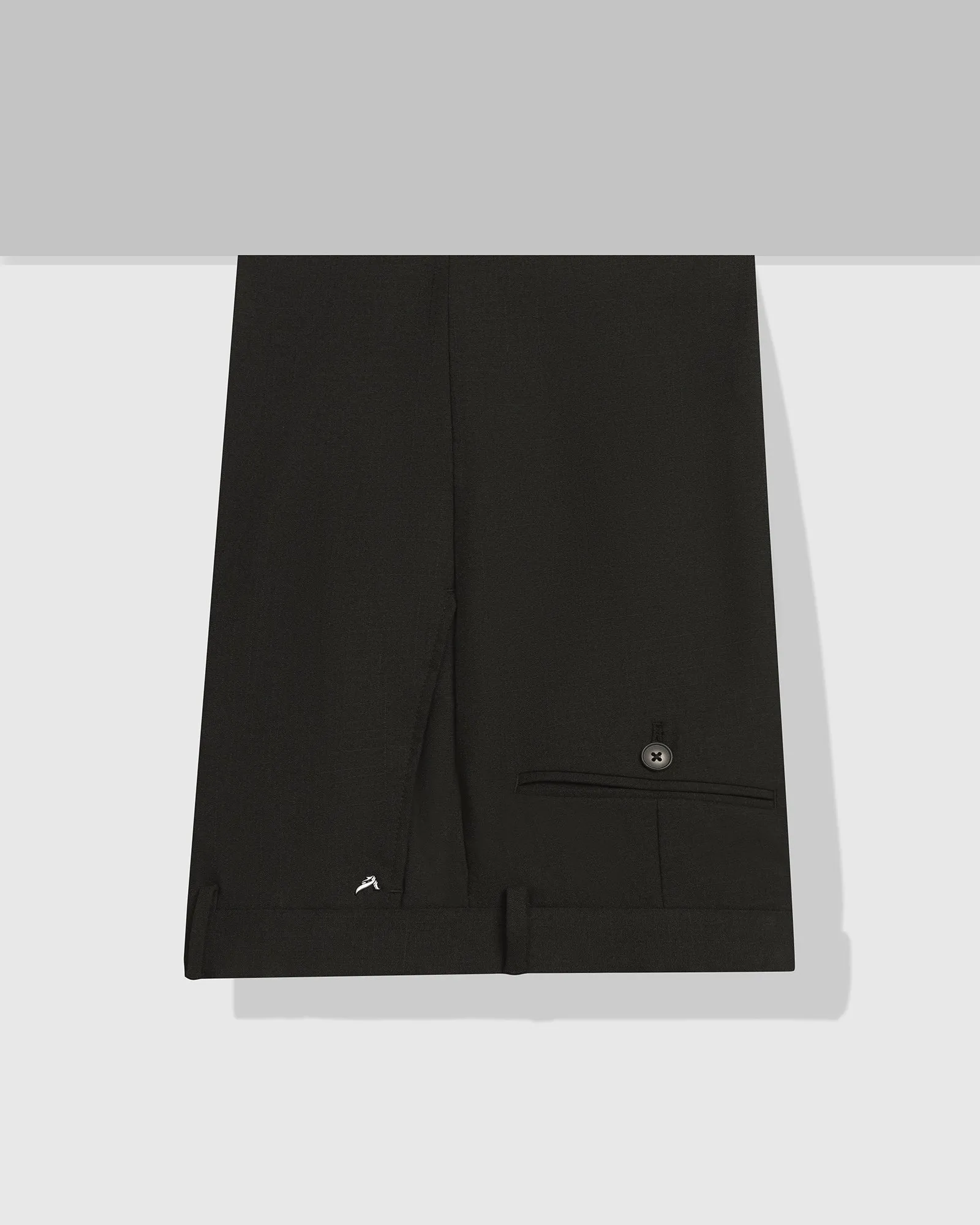 LightweightComfort Quick Fit Wear Slim Fit B-91 Formal Black Textured Trouser - Tumi