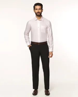 Embroidered Detail Versatile Fashion Slim Fit B-91 Formal Black Textured Trouser - Tumi