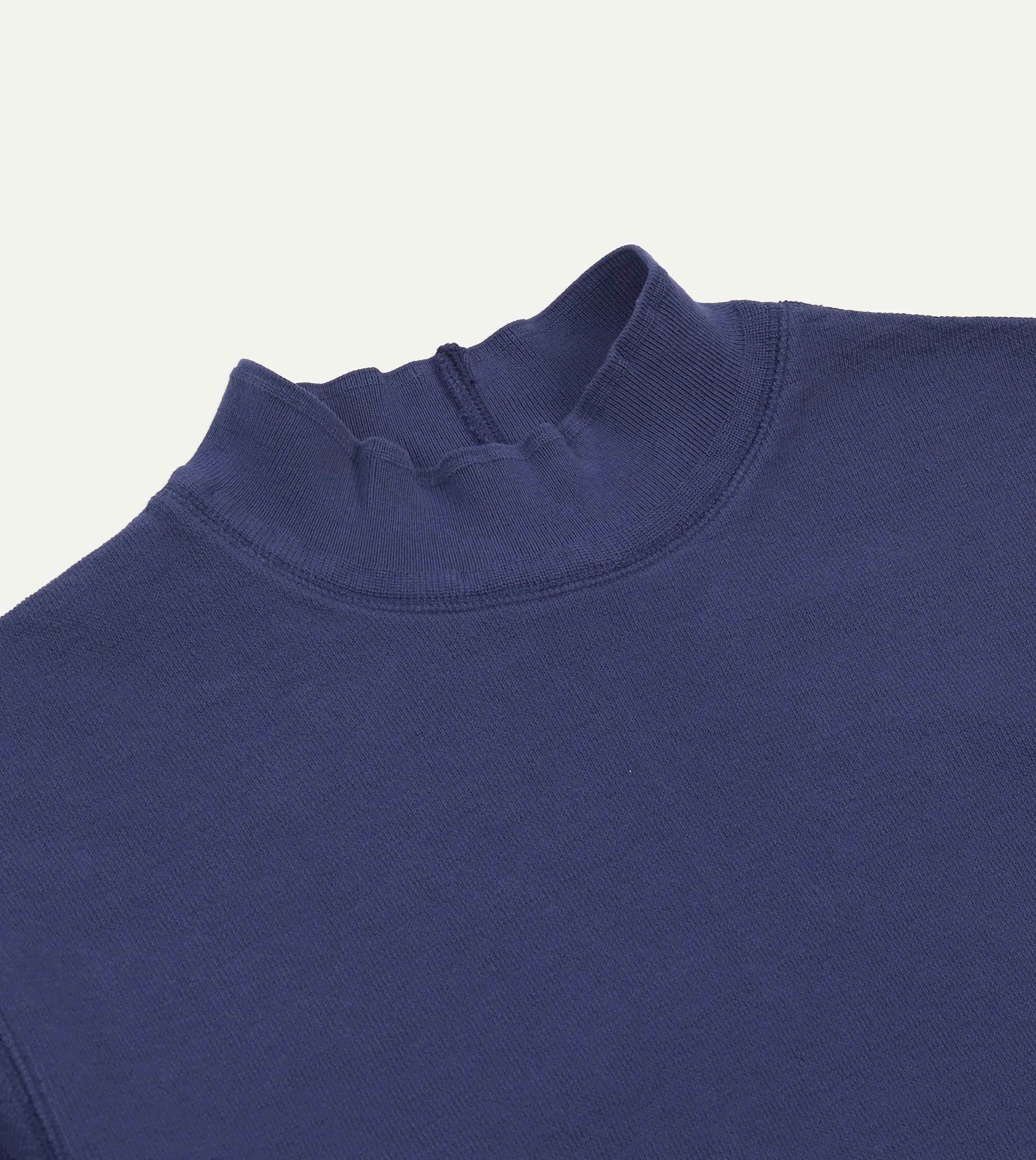 Navy Cotton Long-Sleeve Mock Neck Hiking T-Shirt Machine washable
